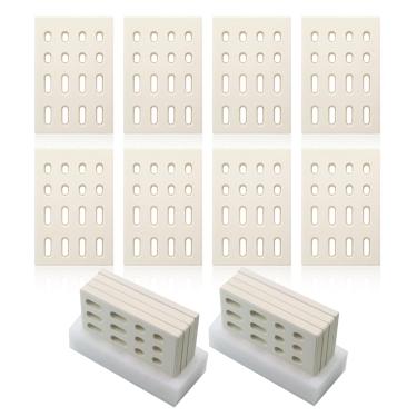 Imagem de Derurizy Substituição de tijolos de cerâmica para churrascos Galore Grand Turbo, Grand Hall e Members Mark, placa térmica de briquetes de cerâmica, domador de chamas, 18 cm x 12 cm, pacote com 8