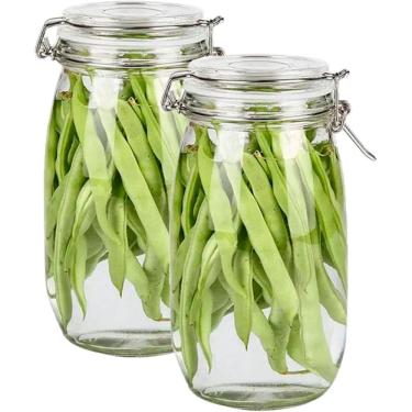 Imagem de Kit 3 Potes Vidro Hermético Tampa Vedação Conserva 1,5Litros