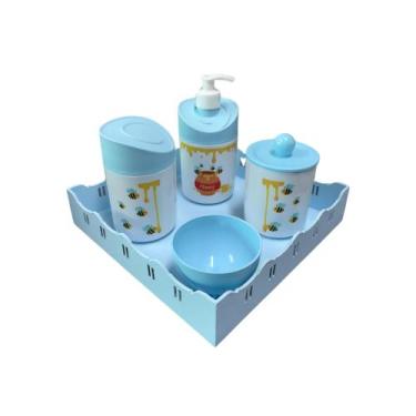 Imagem de Kit Higiene Abelhinha III Baby C/bandeja Nuvem E Quadrada Mdf - Dóia K