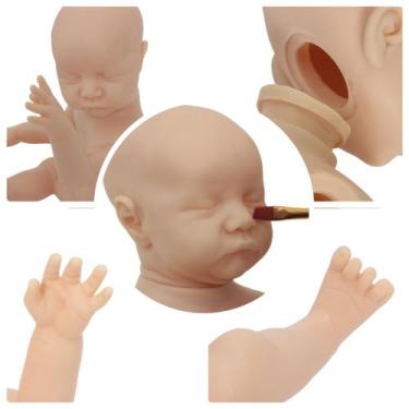 Imagem de Kit 3 Boneco Bebê Reborn Molde Levi 43cm Olho Fechado - Cegonha Reborn