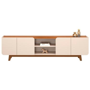 Imagem de Rack Para Sala Bancada De Tv 75 Pol 220cm Collie D04 Off White-freijó - Mpozenato