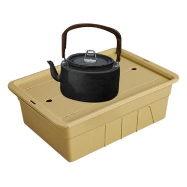 Imagem de Organizador Para Conjunto De Chá - Estojo Para Armazenamento De Alimentos | Caixa Antipoeira Multifuncional Economiza Espaço, Organiza Chaleira, Lanches, Frutas e Copos Em Casa