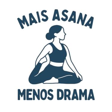 Imagem de Adesivo Decorativo para Notebook Mais Asana Menos Drama, Design de Yoga, Azul (6, 11x11cm)