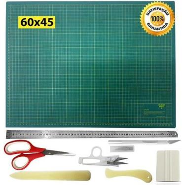 Imagem de Base Corte 60 Régua Inox 60cm Tesouras Estilete Dobradeiras - De Acord