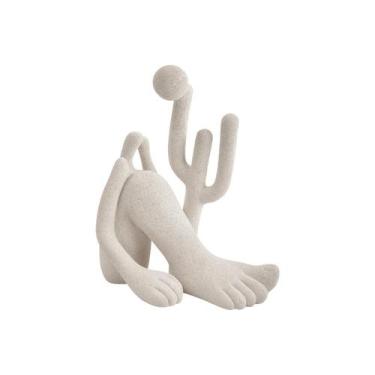 Imagem de Escultura Abaporu Estátua Artística Decorativa Poliresina Off White Ab