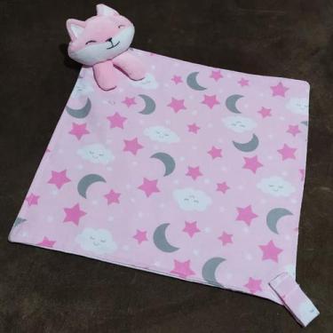 Imagem de Paninho Naninha de Boca Fraldinha com Bichinho e Porta Chupeta Bebê Pe