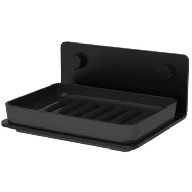 Imagem de Saboneteira com base plástica removível alumínio preto fosco - Ispirazione - Future