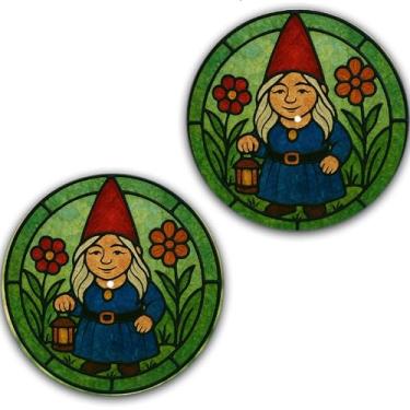 Imagem de DJ One Pair Vitral Garden Gnomo #2 Scratch Pads 1200 vinil Memorabilia 30.5 cm tapete deslizante toca-discos tapete de DJ x2