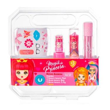 Imagem de Kit Infantil Magia de Princesa Esmalte + Batom + Gloss + Brinde Amoros