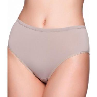 Imagem de Calcinha Liz 50370 Cavada Clássica Microfibra Cintura Alta, Sépia, M