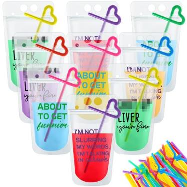 Imagem de Bolsas para bebidas Patelai 24 conjuntos reutilizáveis para adultos 40