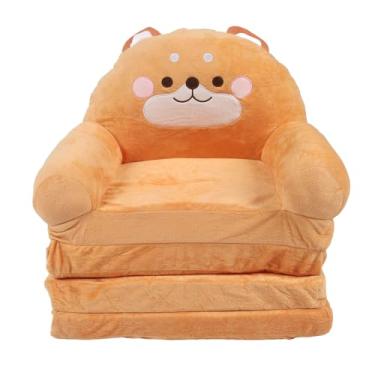 Imagem de Eujgoov Cadeira Infantil de sofá, sofá Dobrável de Desenhos Animados, Crianças Multifuncionais para Ler e Assistir TV, Tecido e Material de Cogumelos (Dobrando em quartos)