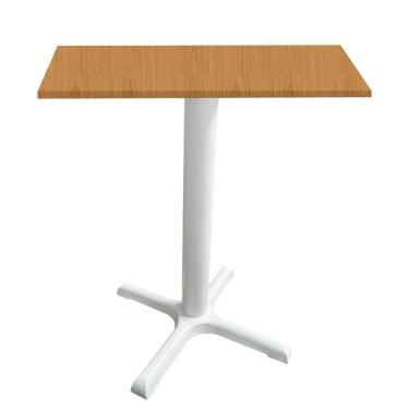 Imagem de Mesa ô Ferro Branco 74 Cm (alt) Base Em X Tampo Mdp Quadrado Samba 70 Cm (larg) X 2,50 Cm (alt)