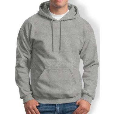 Imagem de Moletom Branco Blusa Liso Flanelado Grosso - Core Base, Cinza