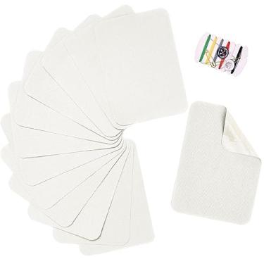 Imagem de TXSN 12 peças Patch de reparo de ferro, remendo de reparo de algodão para consertar e decorar roupas calças tamanho 7,6 cm por 11,4 cm, bege