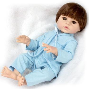 Imagem de Bebê Reborn Recem Nascido Principe Roupão Bolsa Maternidade - Cegonha 
