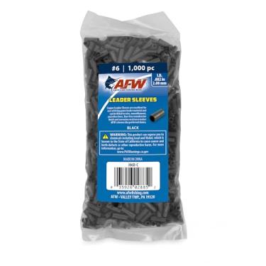 Imagem de AFW Mangas de crimpagem de cano único American Fishing Wire, tamanho nº 6/0,82", preto, 1.000 peças