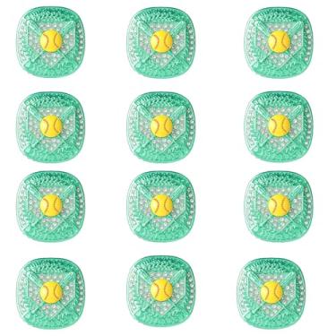 Imagem de TOPSPORTSJEWELRY Pacote com 12 anéis de jogador de softbol para torneios premiados tamanho de dedo 9 seleção de cores diferentes (anel finalista, verde)