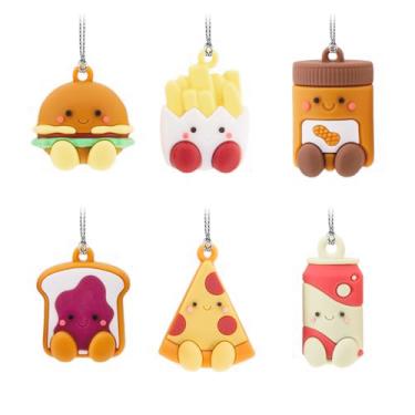 Imagem de Hallmark Mini enfeites de Natal Better Together, à prova de estilhaçamento, conjunto de 6, presentes de comida