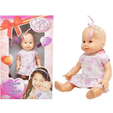 Imagem de Boneca Bebê Quero Colo 28Cm Sortida Com Acessórios Kit de Beleza - Apo