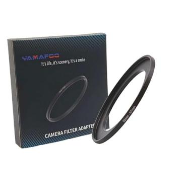 Imagem de Adaptador de anel de metal para cima/para baixo compatível com câmeras mirrorless DSLR Lens, conversor de rosca de filtro UV CPL ND, preto (52-67)