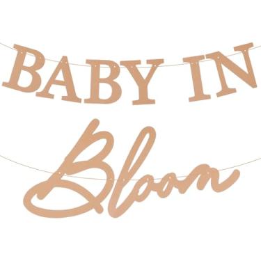 Imagem de Janlaugh Baby in Bloom Banner Grande 3 m Decoração de Chá de Bebê Guirlanda com Corda para Pano de Fundo Revelação de Gênero Placa de Parede de Gravidez Adereços de Cabine de Fotos de Festa (raft