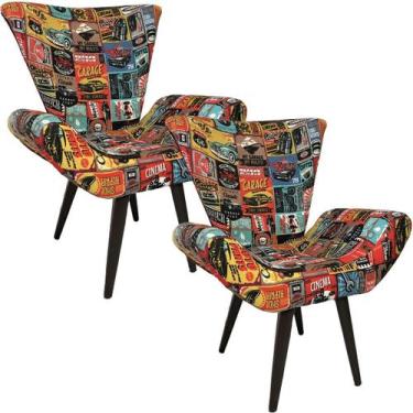 Imagem de Kit Duas Poltronas Decorativa Elegance Retro Cars - Sua Casa Decor