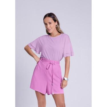 Imagem de BLUSA MALHA VISCOSE COM MANGAS COM BABADOS-Feminino