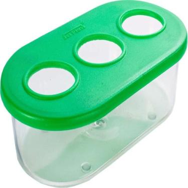 Imagem de Comedouro jel plast 3 furos sem gancho 350ml cores mista 6x1