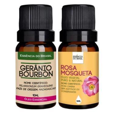 Imagem de Óleo Essencial Gerânio Bourbon + Vegetal Rosa Mosqueta 10Ml - Essência