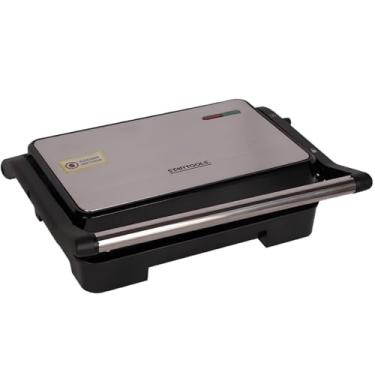 Imagem de Sanduicheira Elétrica Grill, 1000W, 220V, Inox, Placas Antiaderentes Removíveis, Cozinha, Carnes Grelhadas, Sanduiches, Torradeira