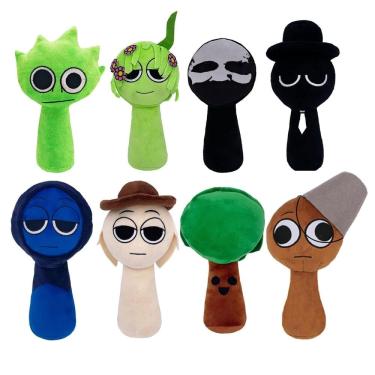 Imagem de Brinquedos de pelúcia Sprunki Sprunky Wenda and Grey 25 cm, conjunto de 8 peças