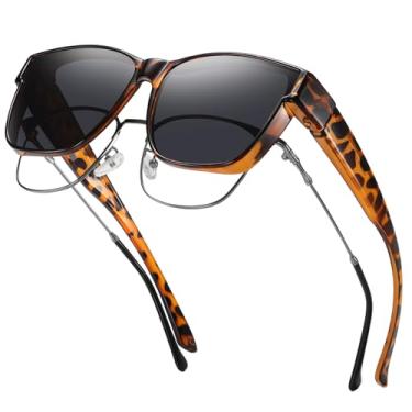 Imagem de Kelinln Óculos De Sol Com Lentes Grau Para Homens E Mulheres, Polarizados Formato Tartaruga, Proteção Uv, Leves Duráveis Tr90