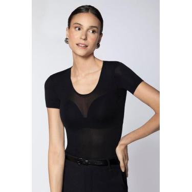 Imagem de Blusa Segunda Pele Feminina Manga Curta Lupo Loba Fio 70 805, U, Preto