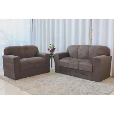 Imagem de Conjunto Sofá 2 e 3 Lugares Milly em Tecido Suede
