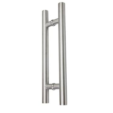 Imagem de Alça Porta Box Blindex H Pivotante Duplo 30cm Inox Polido Brilhante Redondo