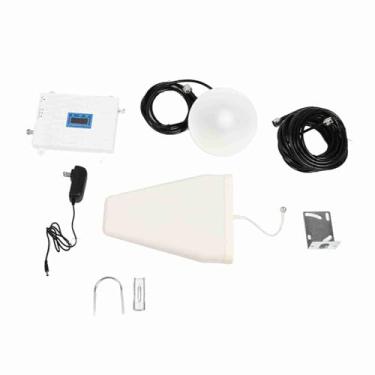 Imagem de Domary Mobile Signal Repetidor Display LCD Ampla Cobertura Banda Amplificador Melhorando a Comunicação Interior Ambiente Seguro Confiável Branco Preto 10 Metros Cabo Mini (Plugue nos EUA)