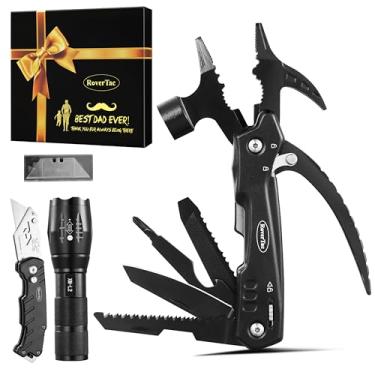 Imagem de RoverTac Conjunto De Ferramentas Para Presentear O Pai, Presentes Para O Pai, Martelo Multiferramenta 12 Em 1, Lanterna E Canivete Em Uma Caixa De Presente Com "O Melhor Pai De Todos Os Tempos" - P