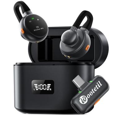 Imagem de Microfone de lapela sem fio para iPhone, iPad, Android - plugue USB-C com cancelamento de ruído, microfone de lapela com capa de carregamento, bateria 30H - Microfone compacto de encaixe para YouTube