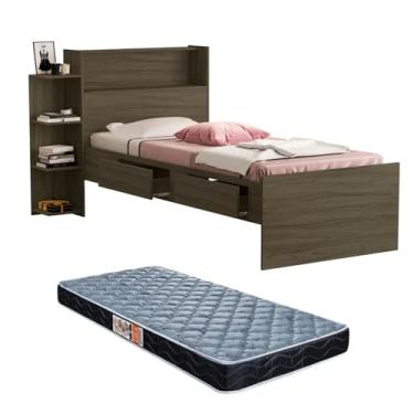 Imagem de Cama Solteiro Isa Com Colchão (Castanho)