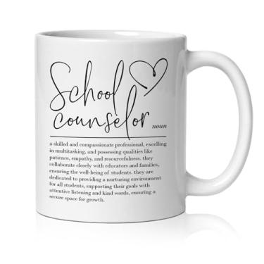 Imagem de BEHIFL Caneca de presente de conselheiro escolar, presentes de conselheiro escolar para mulheres xícara de café cerâmica, presente de agradecimento caneca de chá de café de cerâmica 325 ml