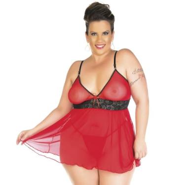 Imagem de Camisola Sensual Plus Size Assanhada Preta Pimenta Sexy