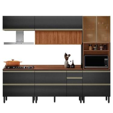 Imagem de Cozinha Modulada Proença 5 Peças com Aéreo 120cm Ripado - Demartêz, No