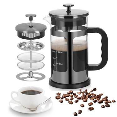 Imagem de Prensa Francesa 1L, Cafeteira Francesa com Vidro, Prensas Francesas com Suporte de Aço Inoxidável, Prensa Francesa, Café Bar para Acampamento e Cozinha