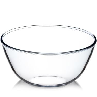 Imagem de NUTRIUPS Tigela grande de vidro de 4,5 litros, tigelas de salada grandes transparentes de vidro para cozinha
