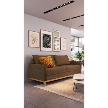 Imagem de Sofá 2 Br 0,6 2 Ass 0,80 Lugano 3 Lugares Bipartido Marrom