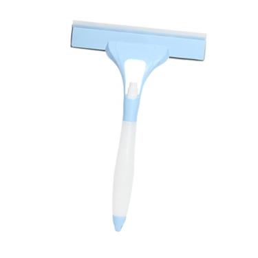 Imagem de IEUDNS Rodo de chuveiro, pá de vidro para chuveiro, ferramenta de limpeza de água doméstica com furo para porta de vidro de superfície lisa, banheiro e, Azul