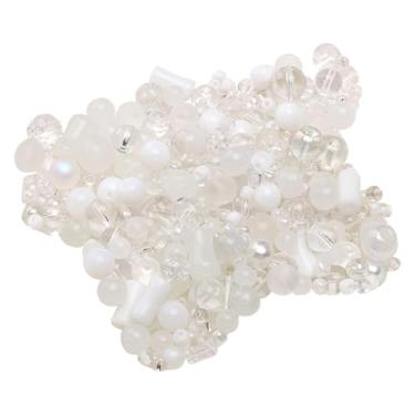 Imagem de UGPLM Kit de contas para fazer joias Kit de fazer colar de contas Pulseira faça você mesmo Cores misturadas Suprimentos de joias faça você mesmo para, Branco