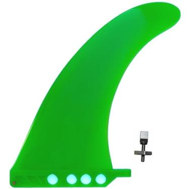 Imagem de saruSURF 23 cm US Box Center Fin Safety Flex Soft Substituição para Longboard SUP Stand up Paddleboard River Surf Whitewater airSUP AIR7 Skeg com parafuso de barbatana "sem ferramenta" (verde)