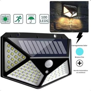 Imagem de Luminária Solar de Parede 100 LEDs Premium para Iluminação Externa - A